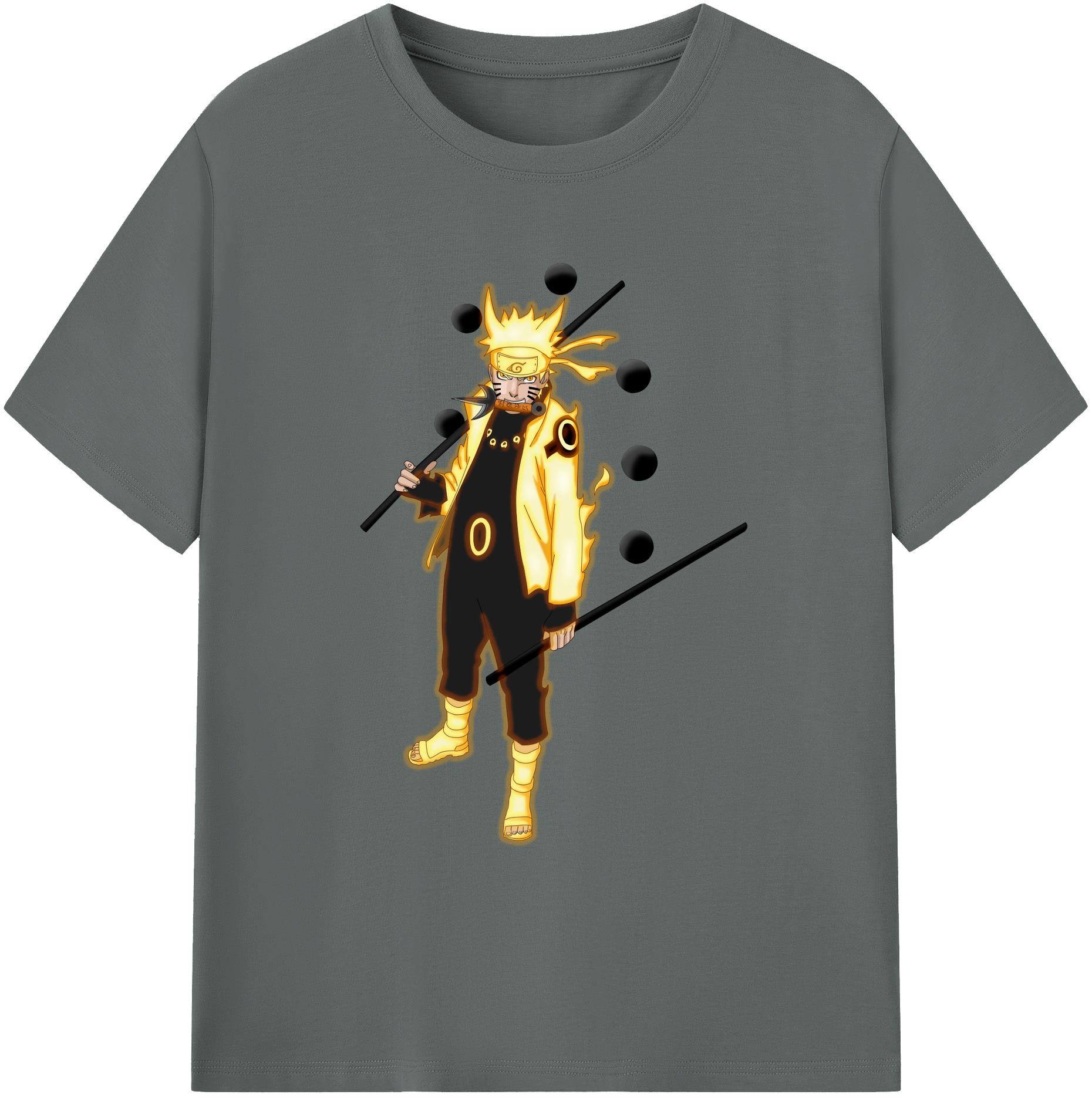 （画像用） NARUTO -ナルト- うずまき ナルト Uzumaki Naruto 綿100％ メンズ半袖Tシャツ｜肌触りやわらか＆通気性